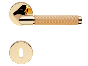GRIP - Brass door handle on rose by LINEA CALI' - view 2